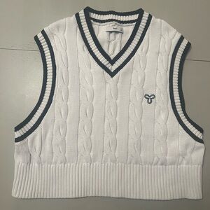 TNA cropped cable knit vest